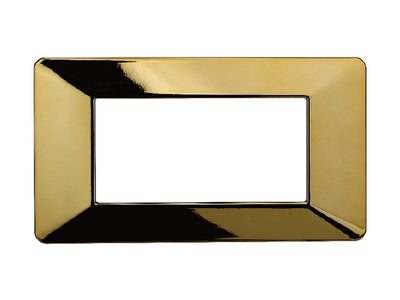 ETTROIT Placca Plastica Serie Starlight 4P Colore Oro Lucido Compatibile Con Vimar Plana