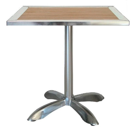 Tavolo Saragozza in alluminio e legno - 70 x 70 cm Preda