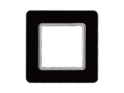 ETTROIT Placca In Vetro Serie Starlight 2P Colore Nero Compatibile Con Vimar Plana