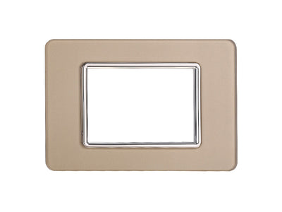 ETTROIT Placca In Vetro Serie Starlight 3P Colore Oro Compatibile Con Vimar Plana