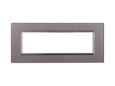 ETTROIT Placca In Vetro Serie Starlight 7P Colore Silver Compatibile Con Vimar Plana