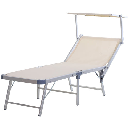 Lettino prendisole in alluminio Capri Maxi spiaggina pieghevole con tettuccio da mare Giardino e giardinaggio/Arredamento da giardino e accessori/Lettini La Zappa - Altamura, Commerciovirtuoso.it
