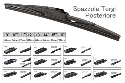 CARALL Spazzola Tergicristallo Posteriore Auto 11 275mm 10 Attacchi Universale Multi Adattatori