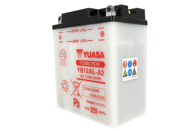 Batteria Moto YUASA YB12AL-A2 Senza Acido 12V 12.6Ah 150A