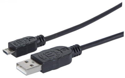 Cavo USB 2.0 A maschio/Micro B maschio 0,5m Nero Manhattan
