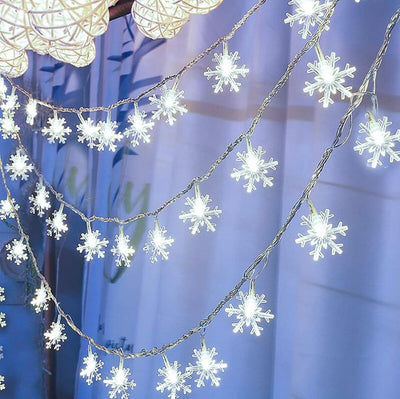 Luci di Natale ghirlanda di fiocchi di neve 20 LED a batteria