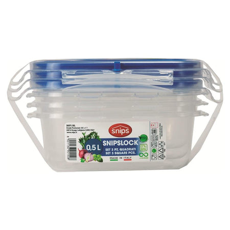Snips Set 3 contenitori alimenti in plastica alimenti BPA FREE