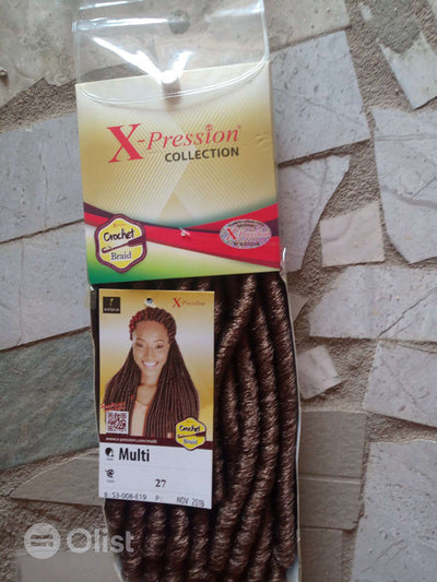 Nigeria X- Pression Crochet Braid Multi 100% Hi Quality Synthetic Hair for Crochet Braid Colour # 27