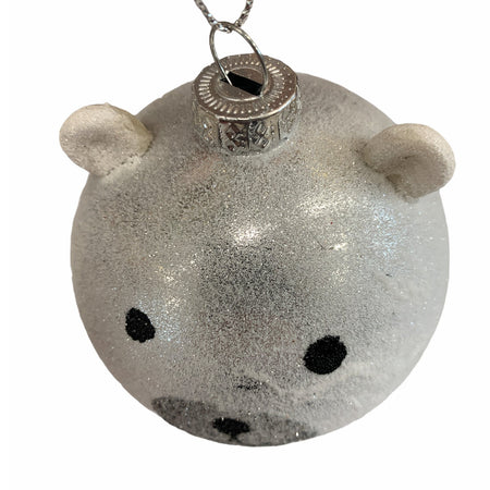 2 Palline "Orso" per albero di natale in vetro grigio da Ø 8 cm pendaglio decorato Casa e cucina/Decorazioni per interni/Addobbi e decorazioni per ricorrenze/Decorazioni natalizie/Addobbi e decorazioni/Palle e palline MagiediNatale.it - Altamura, Commerciovirtuoso.it