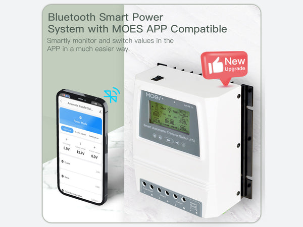 Bluetooth Tuya Smart ATS Convertitore Automatico Per Pannello Solare e Sistema Eolica Automatic Transfer Switch 80A Max 16KW Ledlux
