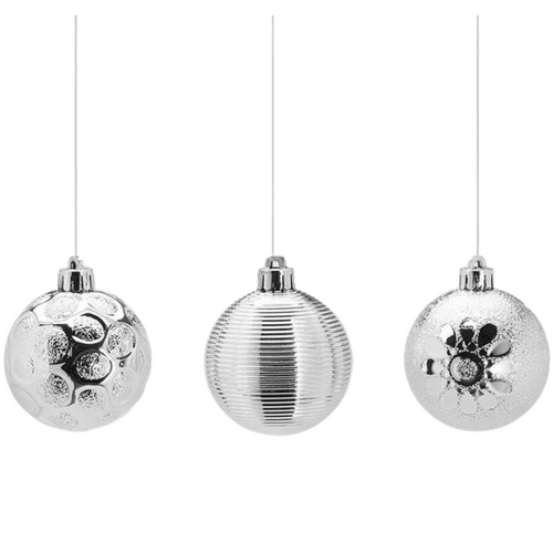 Palline per albero di natale Argento in PVC da Ø 6 cm pendaglio decorato, confezione 3 pezzi Casa e cucina/Decorazioni per interni/Addobbi e decorazioni per ricorrenze/Decorazioni natalizie/Addobbi e decorazioni/Palle e palline MagiediNatale.it - Altamura, Commerciovirtuoso.it