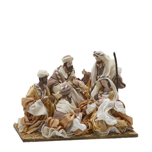 Natività King con re magi vestiti in tessuto Avorio e Oro per presepe Natalizio da 25 cm Casa e cucina/Decorazioni per interni/Addobbi e decorazioni per ricorrenze/Decorazioni natalizie/Presepi/Statuine e fondali per il presepe MagiediNatale.it - Altamura, Commerciovirtuoso.it