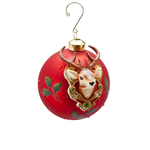 Pallina per albero di Natale, in vetro, con decorazione Renna Ø 10 cm Casa e cucina/Decorazioni per interni/Addobbi e decorazioni per ricorrenze/Decorazioni natalizie/Addobbi e decorazioni/Palle e palline MagiediNatale.it - Altamura, Commerciovirtuoso.it