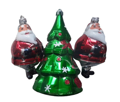 Pendagli Christmas  decorazione per albero di natale da 9/12 cm set da 3 pezzi