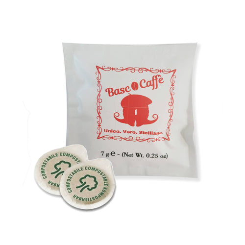 200 Cialde Caffè Compostabili Compatibili Cialda ESE 44 Caffè Artigianale Siciliano Cremoso/Intenso Basco 200 cialde Tabacchi LaCoccinella, Commerciovirtuoso.it