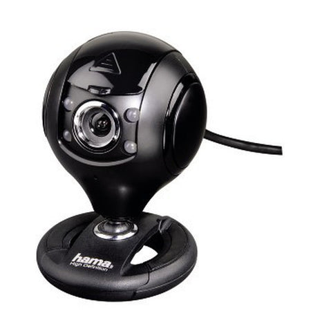Hama Webcam per PC HD "Spy Protect", HD 720p 16:9, USB+Jack 3,5mm, microfono integrato, 4 led, supporto a clip, protezioni lenti