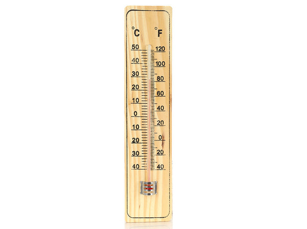 Termometro Analogico Ambiente In Legno Per Esterno Giardino e Interno -40&degC--+50&degC 220X50X8mm