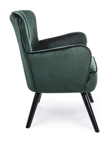 Poltrona "Adila" in velluto Verde anticato h 88 cm arredamento per salotto moderno Casa e cucina/Arredamento/Soggiorno/Poltrone e sedie/Poltrone Decor Space - Altamura, Commerciovirtuoso.it