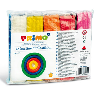 Panetto plastilina - 10 colori - 55gr - Primo Giochi e giocattoli/Attività creative/Argilla e pasta modellabile Eurocartuccia - Pavullo, Commerciovirtuoso.it
