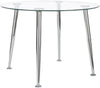 Tavolo da pranzo moderno Tower in vetro tondo ø 105 cm piedi cromati Casa e cucina/Arredamento/Sala da pranzo/Tavoli da sala da pranzo Decor Space - Altamura, Commerciovirtuoso.it
