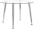 Tavolo da pranzo moderno "Tower" in vetro tondo ø 105 cm piedi cromati Casa e cucina/Arredamento/Sala da pranzo/Tavoli da sala da pranzo Decor Space - Altamura, Commerciovirtuoso.it