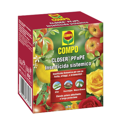 Insetticida Sistemico Closer per afidi e cocciniglia su piante da frutto ed ornamentali 20 ml Giardino e giardinaggio/Giardinaggio/Prodotti fitosanitari e pesticidi/Insetticidi/Insetticidi per ambienti/Vari insetti La Zappa - Altamura, Commerciovirtuoso.it