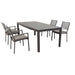 DEXTER - set tavolo da giardino allungabile 160/240x90 compreso di 4 poltrone in alluminio Taupe