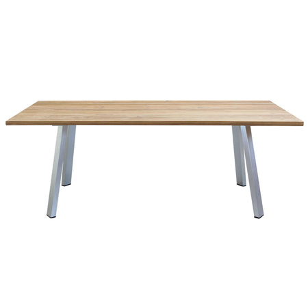 SALTUS - set tavolo in alluminio e teak cm 200x100x74 h con 6 sedute Grigio Milani Home
