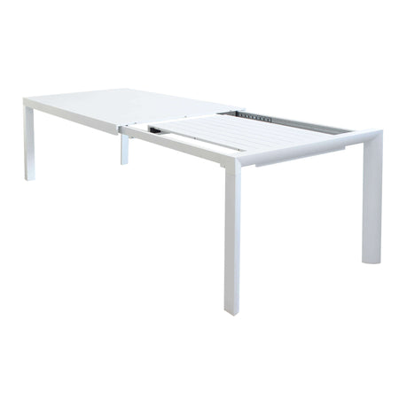 EQUITATUS - set tavolo in alluminio cm 180/240x100x75 h con 10 sedute Bianco Milani Home