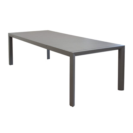 EQUITATUS - set tavolo in alluminio cm 180/240x100x75 h con 10 sedute Taupe Milani Home