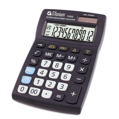 Calcolatrice da tavolo - 73030 - 12 cifre - nero - Titanium Cancelleria e prodotti per ufficio/Elettronica per ufficio/Calcolatrici/Finanziarie Eurocartuccia - Pavullo, Commerciovirtuoso.it