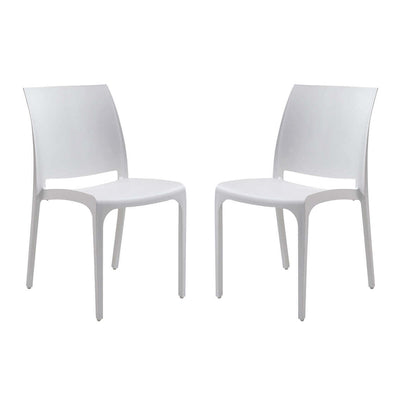 VOLGA - set di 2 sedie da giardino in plastica Bianco Milani Home
