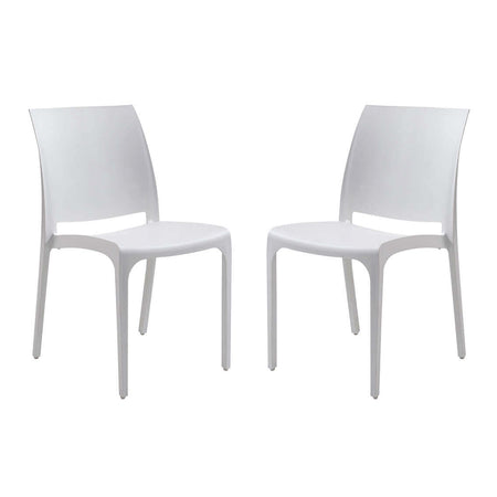 VOLGA - set di 2 sedie da giardino in plastica Bianco Milani Home