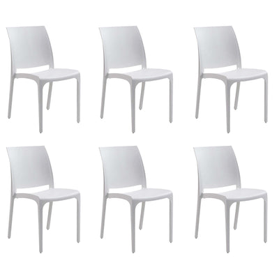 VOLGA - set di 6 sedie da giardino in plastica Bianco Milani Home