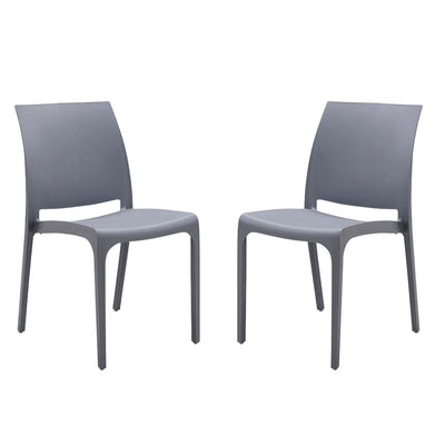 VOLGA - set di 2 sedie da giardino in plastica Grigio chiaro