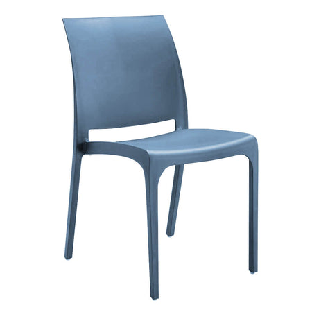 VOLGA - set di 4 sedie da giardino in plastica Blu Milani Home
