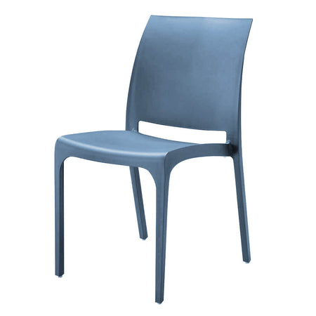 VOLGA - set di 4 sedie da giardino in plastica Blu Milani Home