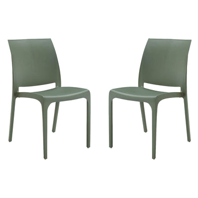 VOLGA - set di 2 sedie da giardino in plastica Verde Milani Home