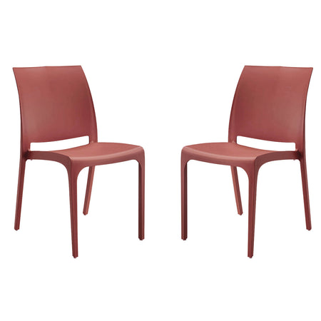VOLGA - set di 2 sedie da giardino in plastica Rosso Milani Home