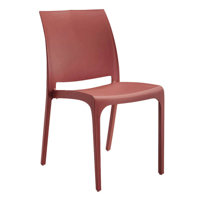 VOLGA - set di 4 sedie da giardino in plastica Rosso
