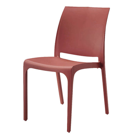 VOLGA - set di 6 sedie da giardino in plastica Rosso Milani Home