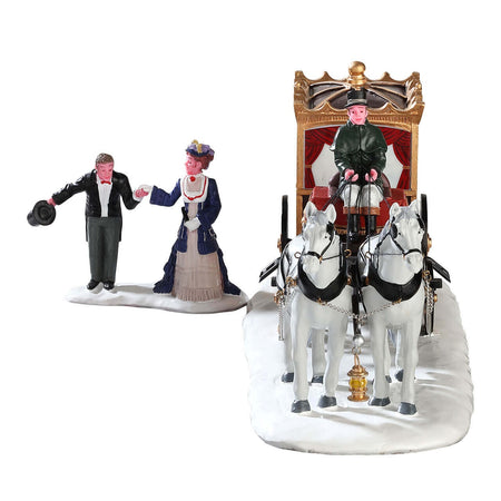 Statuetta in poliresina "Arrivo della duchessa" con carrozza per villaggio di Natale Casa e cucina/Decorazioni per interni/Addobbi e decorazioni per ricorrenze/Decorazioni natalizie/Oggettistica MagiediNatale.it - Altamura, Commerciovirtuoso.it