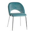 Sedia Scacchi in velluto Acqua Marina con gambe Argento h 83 cm arredamento moderno Casa e cucina/Arredamento/Sala da pranzo/Sedie Decor Space - Altamura, Commerciovirtuoso.it