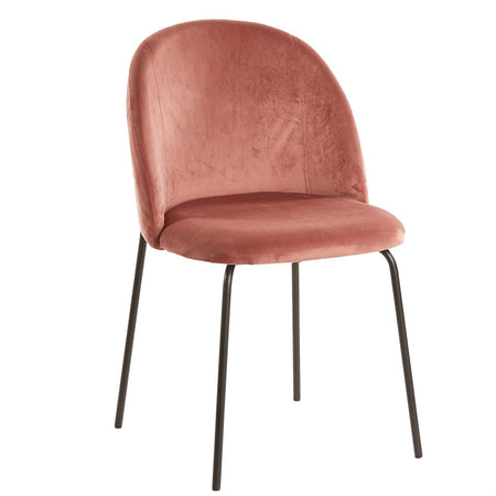 Sedia "Puzzle" in velluto Rosa Antico con gambe nere h 80 cm arredamento moderno Casa e cucina/Arredamento/Sala da pranzo/Sedie Decor Space - Altamura, Commerciovirtuoso.it