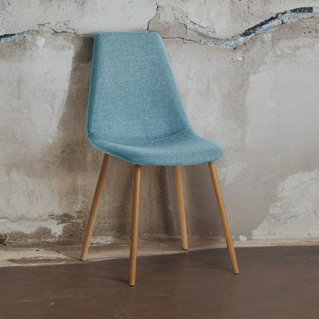 Sedia "Dama" in tessuto Celeste con gambe in metallo h 86 cm arredamento moderno Casa e cucina/Arredamento/Sala da pranzo/Sedie Decor Space - Altamura, Commerciovirtuoso.it