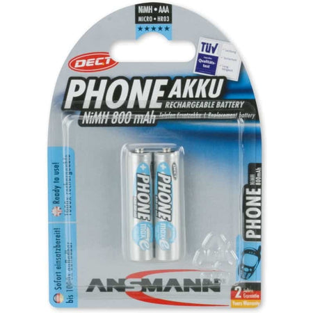 ANSMANN 2x Batterie ricaricabili mini stilo AAA