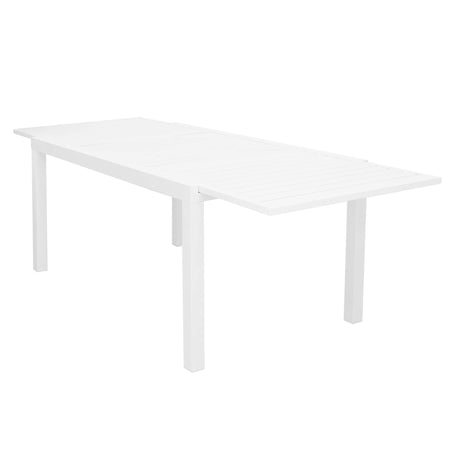 DEXTER - set tavolo da giardino allungabile 160/240x90 compreso di 6 sedie e 2 poltrone in alluminio Bianco Milani Home