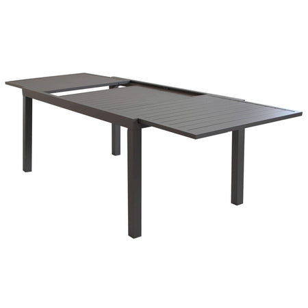 DEXTER - set tavolo da giardino allungabile 160/240x90 compreso di 4 sedie e 2 poltrone in alluminio Taupe Milani Home
