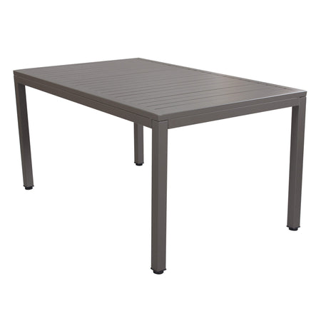 OMEN - set tavolo da giardino 150x90 compreso di 6 poltrone in alluminio Taupe Milani Home