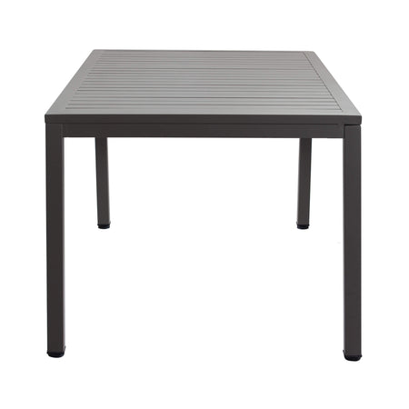 OMEN - set tavolo da giardino 150x90 compreso di 6 poltrone in alluminio Taupe Milani Home